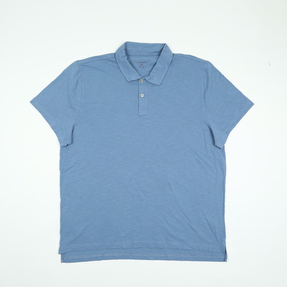 The Men's Store Cotton Slub Polo Shirt Coronet Blue Size XL 400220